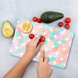 Hermia Tabla de Cortar de Vidrio Templado Multicolor 20 x 30 cm